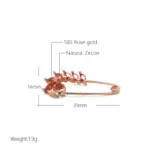Kinel-broche de circón rojo Natural para mujer, broche fino de oro rosa 2022, joyería creativa de boda, novedad de 585 2