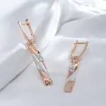 Kinel-pendientes colgantes huecos geométricos, chapado en oro rosa y plata 585, joyería fina diaria para boda, regalo 5