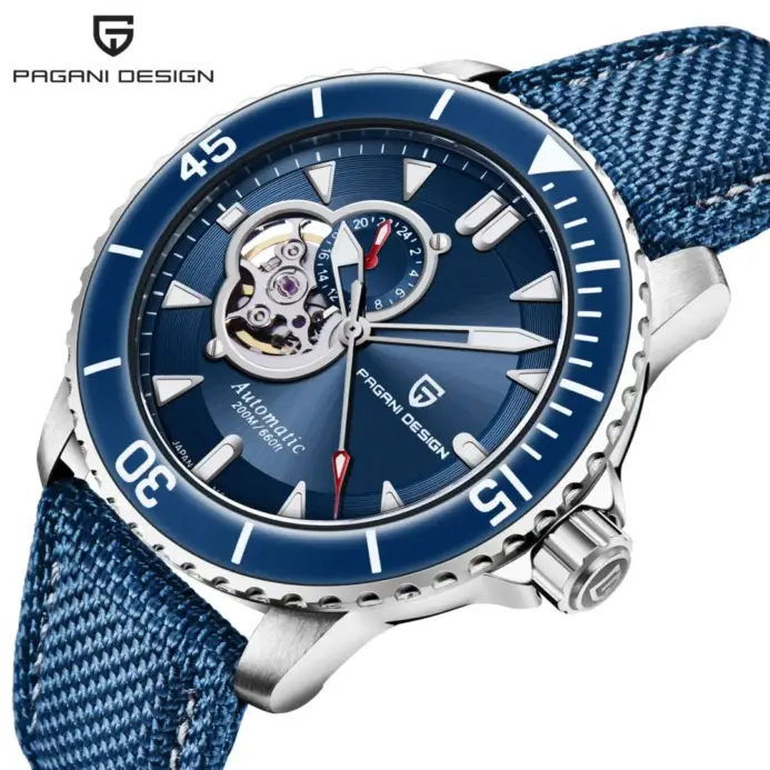 PAGANI DESIGN-Reloj de pulsera para hombre, con bisel de cerámica y zafiro, TMI-NH39 hueco, automático, resistente al agua hasta 200M 1