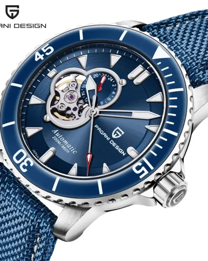 PAGANI DESIGN-Reloj de pulsera para hombre, con bisel de cerámica y zafiro, TMI-NH39 hueco, automático, resistente al agua hasta 200M 1