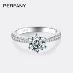 Anillo de moissanita de 0,5-3 quilates para mujer, anillo de compromiso brillante de plata pura S925, joyería de alta gama para boda 4