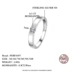 Anillo de moissanita de corte cuadrado de princesa de 0,3 quilates para hombres y mujeres, joyería de boda de pareja de diamantes de laboratorio de plata pura S925 3