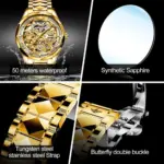 OUPINKE-Reloj de pulsera mecánico automático para hombre, cronógrafo de acero de tungsteno con espejo de zafiro, marca superior de lujo 3 OUPINKE-Reloj de pulsera mecánico automático para hombre, cronógrafo de acero de tungsteno con espejo de zafiro, marca superior de lujo 3