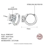 Pendientes de moissanita de 1 quilate para mujer, pendientes simples de cuatro garras de plata pura S925 con diamantes de imitación, joyería de boda de moda 3 Pendientes de moissanita de 1 quilate para mujer, pendientes simples de cuatro garras de plata pura S925 con diamantes de imitación, joyería de boda de moda 3