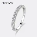 anillo de moissanita para mujer S925 plata pura laboratorio doble fila diamante boda eterna joyería de alta gama 1