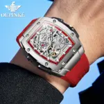 Reloj Automático para hombre, cronógrafo mecánico luminoso, movimiento ahuecado Original, zafiro, esfera de segunda esfera independiente, Tonneau 3 Reloj Automático para hombre, cronógrafo mecánico luminoso, movimiento ahuecado Original, zafiro, esfera de segunda esfera independiente, Tonneau 3