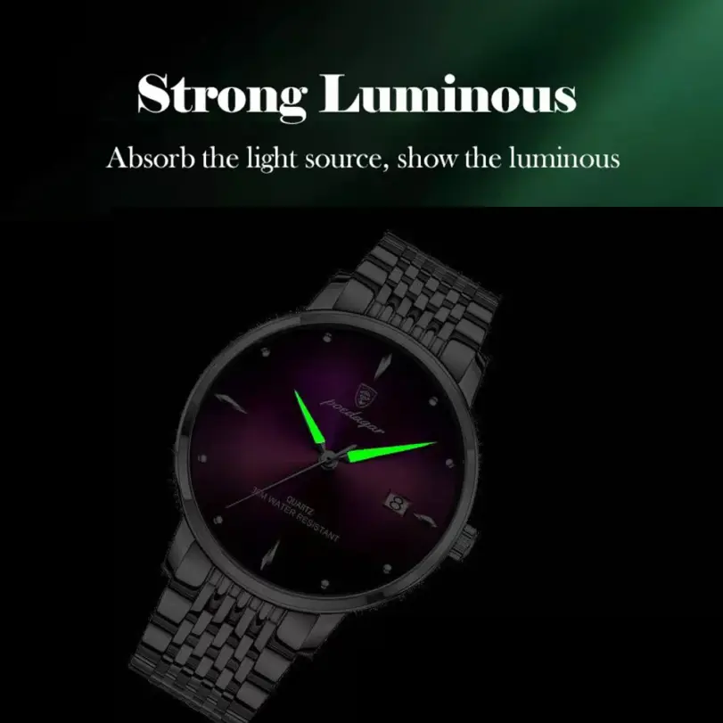 Reloj de lujo para hombre, relojes luminosos resistentes al agua de acero inoxidable, reloj deportivo de cuarzo, reloj de pulsera de negocios con fecha para hombre 4