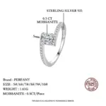 Anillo de moissanita de 0,5 quilates para mujer, plata pura S925, brillante, diamante de laboratorio, brazo giratorio, banda de boda, joyería de lujo 3 Anillo de moissanita de 0,5 quilates para mujer, plata pura S925, brillante, diamante de laboratorio, brazo giratorio, banda de boda, joyería de lujo 3