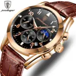 Reloj de pulsera para hombre, de cuero, luminoso, resistente al agua, de lujo, de cuarzo, nuevo, 2021 2