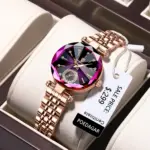Reloj para mujer, diseño de joyería de lujo, relojes de pulsera de cuarzo de acero y oro rosa, relojes de moda impermeables para mujer 5