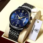 Reloj POEDAGAR, nuevo reloj de moda para hombre, resistente al agua, luminoso, con fecha, relojes deportivos, reloj de pulsera de cuarzo de lujo para hombre, reloj de lujo para hombre + caja 6