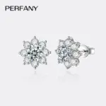 Pendientes de moissanita de 0,3-1 quilates para mujer, pendientes de diamantes de imitación de copo de nieve de plata pura S925, joyería de alta gama para boda 5