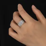 Anillo de moissanita 2/5CT para hombre, conjunto de plata pura S925 con diamantes brillantes, anillo de compromiso, joyería de boda de lujo 2