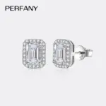 pendientes de moissanita con esmeralda/corte de radiación para mujer, joyería de boda de diamante de imitación Rectangular de plata pura S925, 2 quilates 1 pendientes de moissanita con esmeralda/corte de radiación para mujer, joyería de boda de diamante de imitación Rectangular de plata pura S925, 2 quilates 1