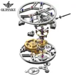 Real Tourbillon Reloj hombres marca automática mecánica hueco Original impermeable silicona luminosa zafiro Reloj Hombres 5
