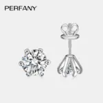 Pendientes de moissanita de 0,3-2 quilates para mujer, tornillo de plata pura S925, joyería de moda de boda con diamantes de laboratorio de seis garras 1