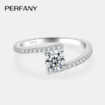 Anillo de moissanita de 0,5 quilates para mujer, plata pura S925, brillante, diamante de laboratorio, brazo giratorio, banda de boda, joyería de lujo 4 Anillo de moissanita de 0,5 quilates para mujer, plata pura S925, brillante, diamante de laboratorio, brazo giratorio, banda de boda, joyería de lujo 4