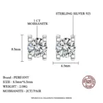 Pendientes de moissanita de 0,3-1CT para mujer, plata pura S925, cabeza de toro clásica, diamante de laboratorio, joyería de lujo para boda 3 Pendientes de moissanita de 0,3-1CT para mujer, plata pura S925, cabeza de toro clásica, diamante de laboratorio, joyería de lujo para boda 3
