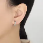 pendientes de aro de moissanita para mujer, 0,28 CT, plata pura S925, diseño cruzado, diamante de laboratorio, joyería de moda, regalo de fiesta 2