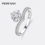 Anillo de moissanita de 0,5-2CT para mujer, diseño de corona de plata pura S925, Diamante de laboratorio, joyería de lujo para boda 1
