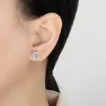 Pendientes de moissanita de 0,3-1CT para mujer, plata pura S925, cabeza de toro clásica, diamante de laboratorio, joyería de lujo para boda 2 Pendientes de moissanita de 0,3-1CT para mujer, plata pura S925, cabeza de toro clásica, diamante de laboratorio, joyería de lujo para boda 2