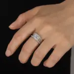 Anillo de moissanita de 1CT para hombre, anillo de compromiso de diamante de laboratorio con incrustaciones de plata pura S925, joyería de lujo para boda 2