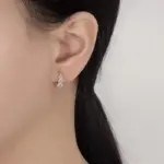 pendientes de moissanita para mujer, S925 plata pura, temperamento de diamante de laboratorio, joyería de boda de moda, 0,72 CT 2 pendientes de moissanita para mujer, S925 plata pura, temperamento de diamante de laboratorio, joyería de boda de moda, 0,72 CT 2