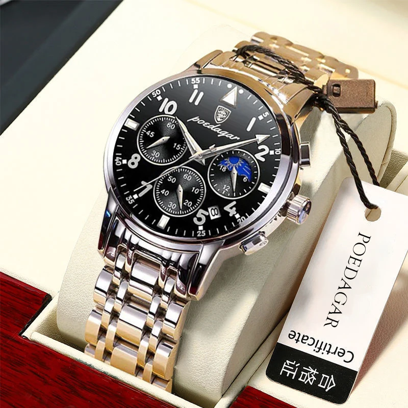 Reloj de pulsera para hombre, de cuero, luminoso, resistente al agua, de lujo, de cuarzo, nuevo, 2021 1 Reloj de pulsera para hombre, de cuero, luminoso, resistente al agua, de lujo, de cuarzo, nuevo, 2021 1
