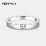 Anillo de moissanita de corte cuadrado de princesa de 0,3 quilates para hombres y mujeres, joyería de boda de pareja de diamantes de laboratorio de plata pura S925 1