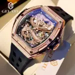 Marca reloj hueco para hombre, correa de silicona, resistente al agua, de gama alta, esfera de dragón con diamantes, reloj mecánico automático de marca 6021 1 Marca reloj hueco para hombre, correa de silicona, resistente al agua, de gama alta, esfera de dragón con diamantes, reloj mecánico automático de marca 6021 1