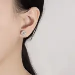 Pendientes de moissanita de 0,3-1 quilates para mujer, pendientes redondos de plata pura S925 con diamantes de laboratorio, joyería de moda 2