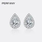 Pendientes de moissanita de 1CT para mujer, pendientes de plata pura S925 con corte de gotas de agua, pendientes de diamantes de laboratorio, joyería de lujo 4