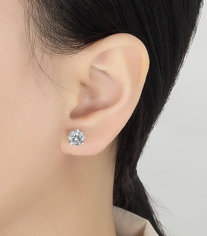0,3-2CT pendientes de moissanita para mujer S925 plata pura brillante laboratorio cultivar diamante moda alta joyería 2