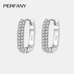0.42CT todos los pendientes de aro de moissanita para mujer 100% plata pura pendientes cuadrados de diamantes de laboratorio joyería de boda de moda 1