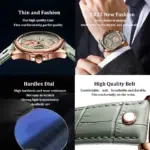 Reloj para hombre, reloj de pulsera deportivo de lujo para hombre, resistente al agua, Cuero Luminoso, relojes de cuarzo con fecha, caja para hombre 3
