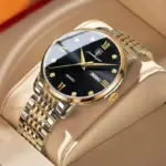 Poedagar-reloj de cuarzo para hombre, cronógrafo de lujo, de acero inoxidable, luminoso, resistente al agua, para negocios 5