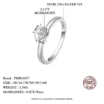 Anillo de moissanita con corte de corazón de 0,3 quilates para mujer, anillo de boda clásico de plata pura S925, regalo de fiesta, joyería 3 Anillo de moissanita con corte de corazón de 0,3 quilates para mujer, anillo de boda clásico de plata pura S925, regalo de fiesta, joyería 3