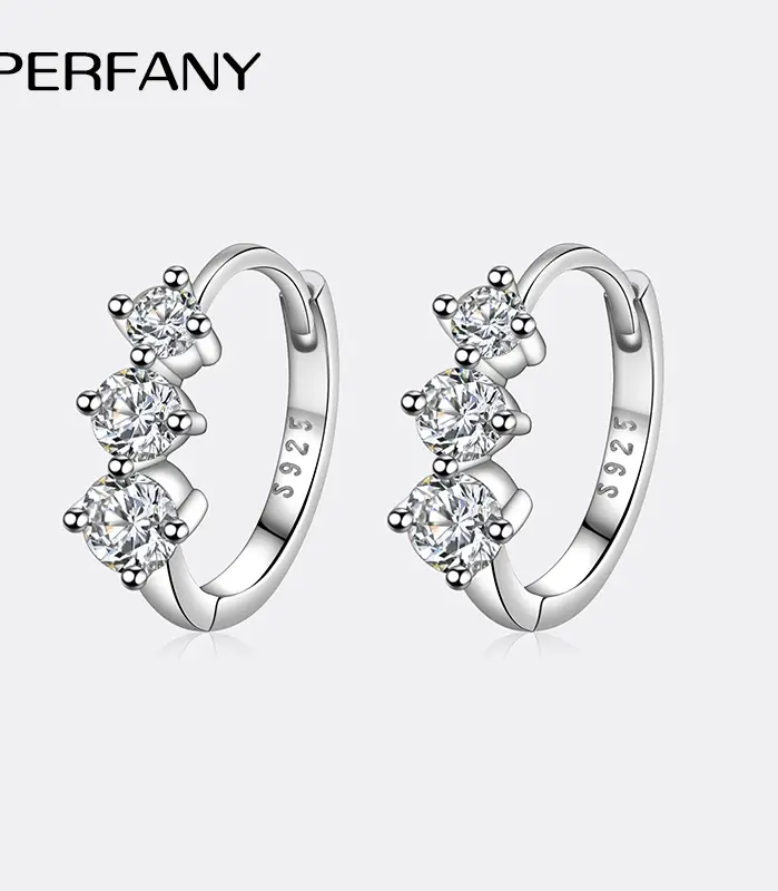 pendientes de moissanita para mujer, S925 plata pura, temperamento de diamante de laboratorio, joyería de boda de moda, 0,72 CT 1