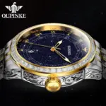 reloj mecánico automático para hombre, diseño de estrella y diamante, reloj de pulsera luminoso resistente al agua para hombre, reloj de lujo 3203 para hombre 4