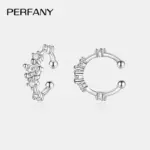 0.64CT todos los pendientes de Clip de moissanita para mujer 100% plata pura diseño minimalista diamante de laboratorio joyería de fiesta de Hip Hop 4