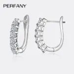 pendientes de moissanita de 1,2 quilates para mujer, plata pura S925, diamantes certificados GRA, hebillas de oreja de fila recta, joyería de moda 4 pendientes de moissanita de 1,2 quilates para mujer, plata pura S925, diamantes certificados GRA, hebillas de oreja de fila recta, joyería de moda 4