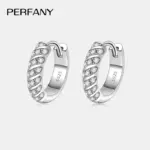 PERFANY-pendientes de aro de moissanita para mujer, S925 plata pura, Diamante de laboratorio, joyería de fiesta de boda, moda 1