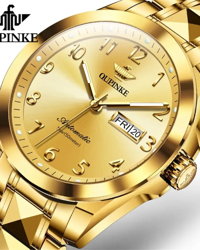 Relojes de pulsera para hombre, movimiento automático, espejo de zafiro, correa de acero de tungsteno, calendario luminoso de lujo, reloj de mano para hombre 3228 1