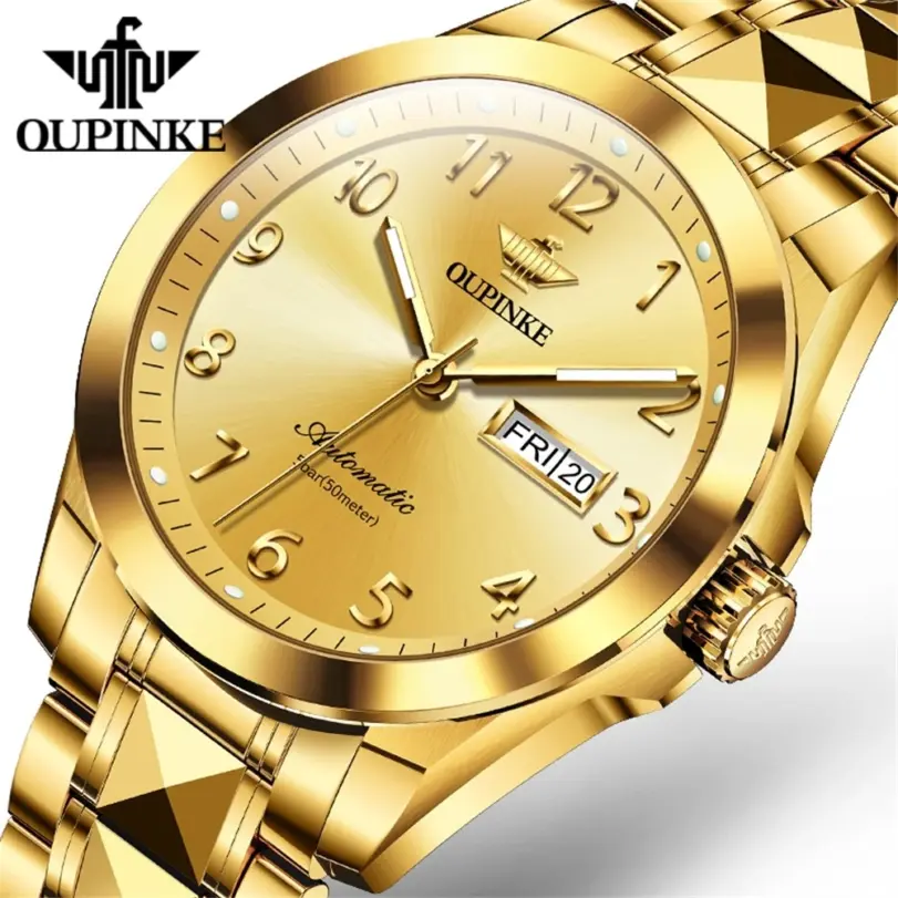 Relojes de pulsera para hombre, movimiento automático, espejo de zafiro, correa de acero de tungsteno, calendario luminoso de lujo, reloj de mano para hombre 3228 1 Relojes de pulsera para hombre, movimiento automático, espejo de zafiro, correa de acero de tungsteno, calendario luminoso de lujo, reloj de mano para hombre 3228 1