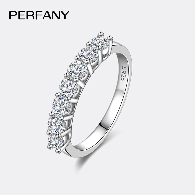 Anillo de moissanita de 3mm para mujer, plata pura S925, anillo apilable de diamante eterno, joyería de moda para boda 1 Anillo de moissanita de 3mm para mujer, plata pura S925, anillo apilable de diamante eterno, joyería de moda para boda 1