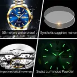 Reloj de pulsera con Diamante Real para hombre, accesorio Original, mecánico, automático, movimiento suizo, calendario luminoso 6 Reloj de pulsera con Diamante Real para hombre, accesorio Original, mecánico, automático, movimiento suizo, calendario luminoso 6