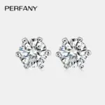 Pendientes de moissanita de 0,3-2 quilates para mujer, tornillo de plata pura S925, joyería de moda de boda con diamantes de laboratorio de seis garras 5