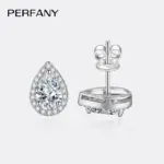 Pendientes de moissanita de 1CT para mujer, pendientes de plata pura S925 con corte de gotas de agua, pendientes de diamantes de laboratorio, joyería de lujo 5