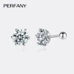 pendientes de moissanita de 0,2 CT-2CT para mujer, tornillos de plata pura S925, pendientes de diamantes certificados en laboratorio, joyería de boda 1 pendientes de moissanita de 0,2 CT-2CT para mujer, tornillos de plata pura S925, pendientes de diamantes certificados en laboratorio, joyería de boda 1