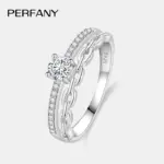todos los anillos de moissanita mujeres S925 cadena de plata pura doble capa laboratorio diamante joyería de fiesta de lujo 1